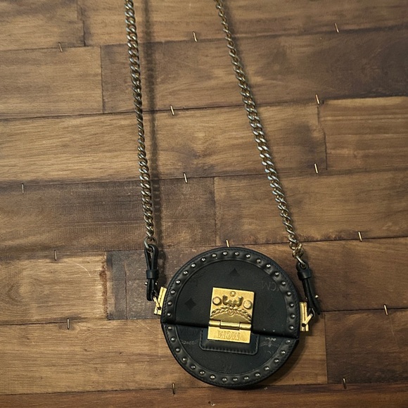 MCM Black and Gold Circular Crossbody Bag - Picture 7 of 7